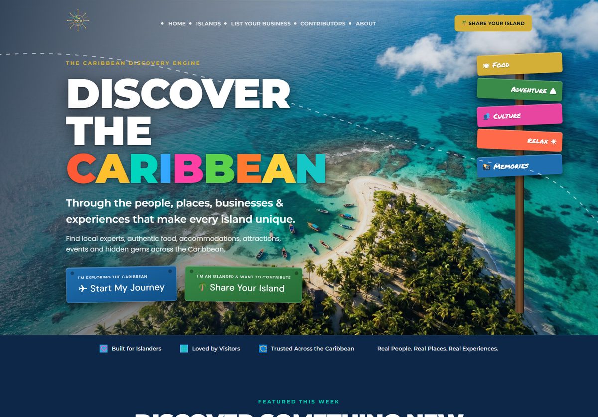 The Caribbean Creator Ventures homepage